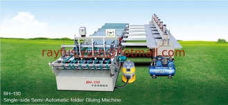 China Semi-automatic Box Pasting Machine, Single-side / Double-side, Folding + Gluing + Pressing supplier