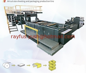China Automatic High-speed A4 Paper Sheeting &amp; Ream Packaging Line, 500 sheets per ream, for 2-roll or 4-roll supplier
