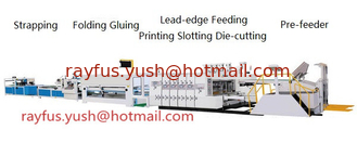 China Automatic Pre-feeder Lead-edge Flexo Printer Slotter Die-cutter Folder Gluer Strapper Inline Machine, 1~6 color supplier
