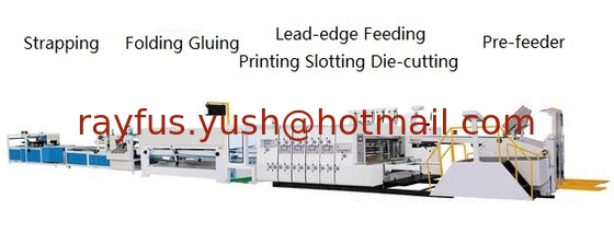 Automatic Folder Gluer, Corrugated Carton Box Folding + Gluing, inline Strapping as option supplier