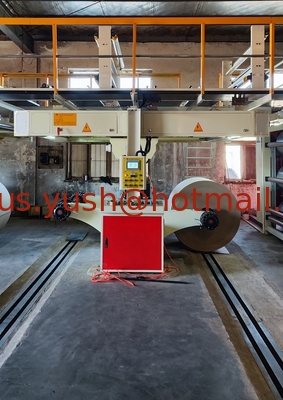 Hydraulic Shaftless Mill Roll Stand + Auto Splicer, Two Kraft Paper Reel, with Paper Car and Track Rail supplier