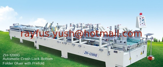Automatic Multi-function Folder Gluer Machine with Pre-fold &amp; Bottom-lock, by glue guns, option for CD box supplier
