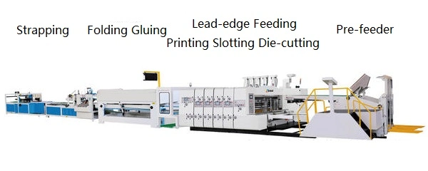 Automatic Flexo Printer Slotter Die-Cutter Folder Gluer Strapper All Inline Machine