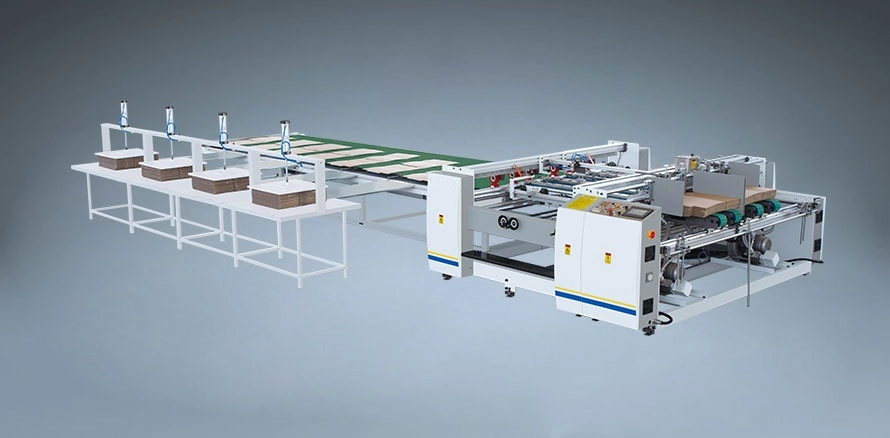 Two Pieces Carton Box Gluing Machine, Multi-Operation Station Model